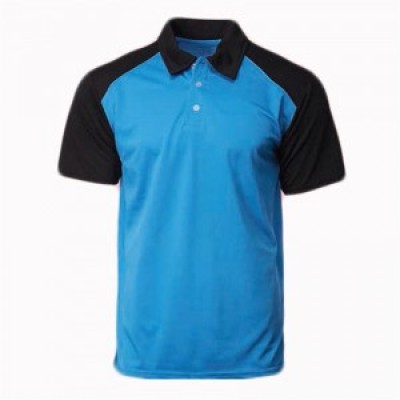 SKP010 Order POLO shirts for men and women to make sports Polo shirts Polo shirts clothing factory contrast color shoulders and sleeves front view